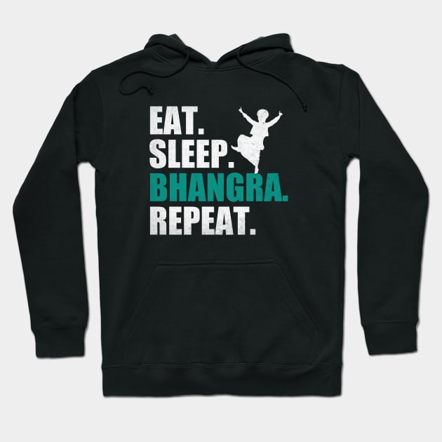 Eat Sleep Bhangra Repeat Funny Dancing Punjabi Hoodie by WildFoxFarmCo